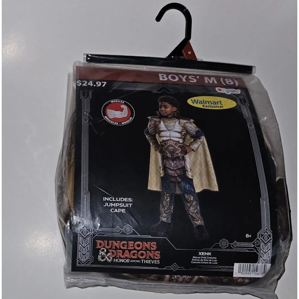 NEW Xenk Dungeons & Dragons Halloween Costume Boys Medium 8 Jumpsuit Cape